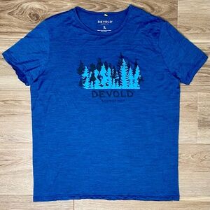 Devold 1853 Norway Merino Wool T-Shirt Men's Large Forest Graphic